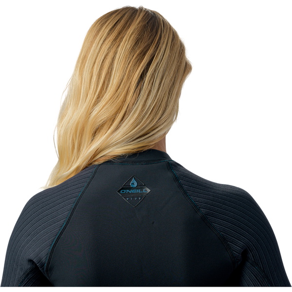 2026 O'Neill Womens Hyperfreak 2/1.5mm Front Zip Long Sleeve Springsuit Wetsuit 5562 - Black / Black